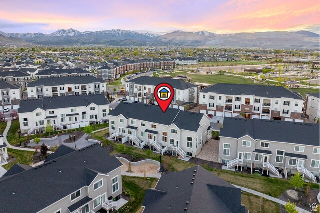 13077 S Keegan Dr, Herriman, UT 84096 - aerial view at dusk with a mountain view