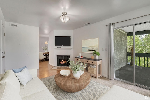 223 E Hill Ave Unit 6, Millcreek, UT 84107 - living area featuring a fireplace with flush hearth, light wood-type flooring, and baseboards