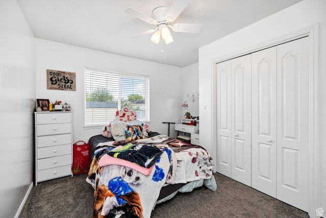 176 N Wapiti Loop E, Hyrum, UT 84319 - carpeted bedroom featuring ceiling fan and a closet