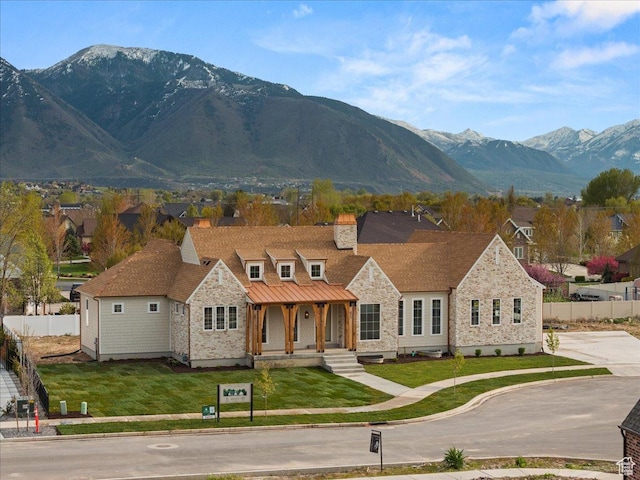 473 W 350 S Unit 31, Mapleton, UT 84664 - view of front of property featuring a porch, fence, and stone siding