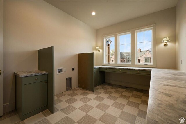 473 W 350 S Unit 31, Mapleton, UT 84664 - laundry area with recessed lighting, electric dryer hookup, and hookup for a washing machine