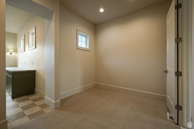 473 W 350 S Unit 31, Mapleton, UT 84664 - unfurnished room with baseboards, recessed lighting, visible vents, and light colored carpet