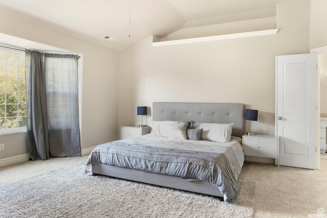 11282 S Alpine Creek Way S, Jordan, UT 84095 - carpeted bedroom featuring baseboards, visible vents, and lofted ceiling