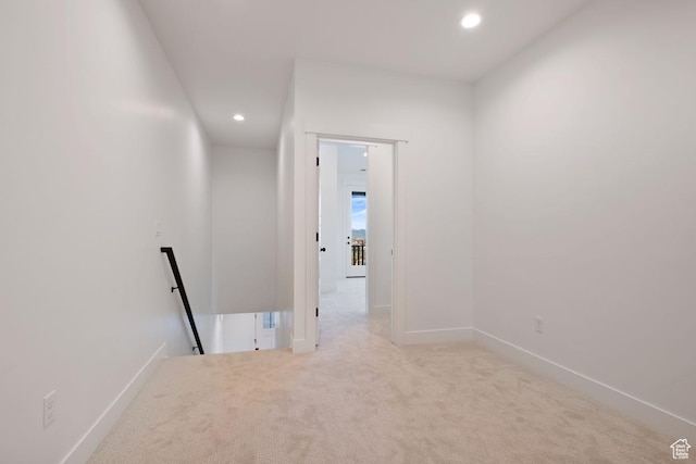 11439 S Watercourse Rd Unit 182, South Jordan, UT 84009 - corridor featuring an upstairs landing, recessed lighting, carpet floors, and baseboards