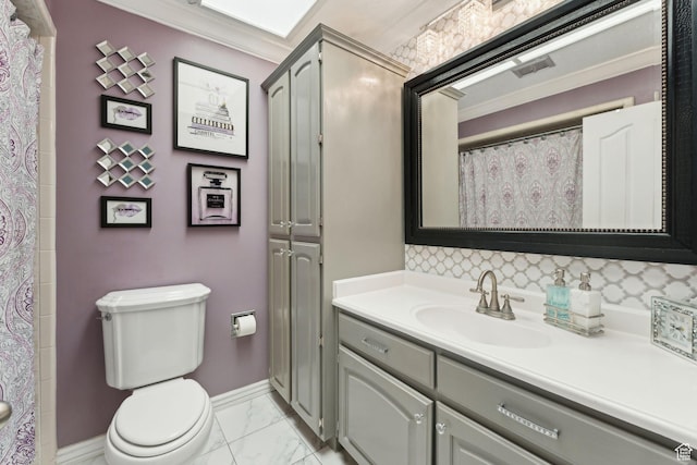 867 E 2850 N, North Ogden, UT 84414 - full bath with visible vents, baseboards, vanity, toilet, and marble finish floor