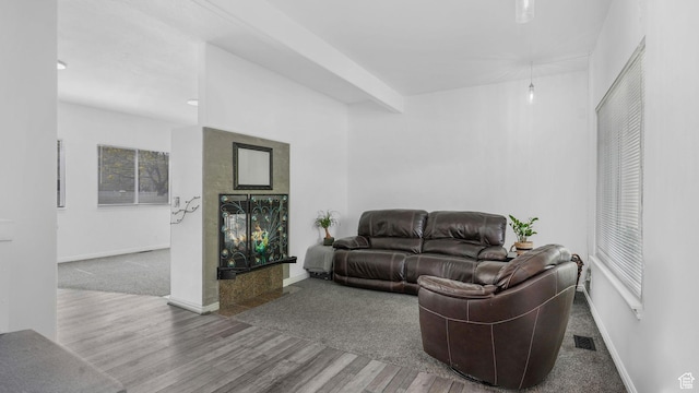 10674 S Pine Shadow Rd, South Jordan, UT 84009 - living room featuring baseboards, visible vents, and wood finished floors