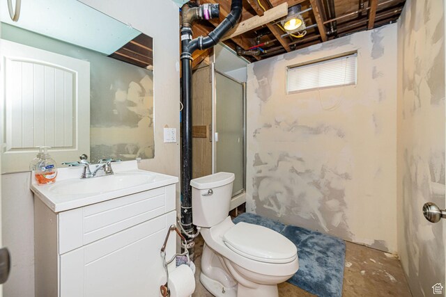 75 S 300 W, Morgan, UT 84050 - bathroom with vanity, walk in shower, and toilet