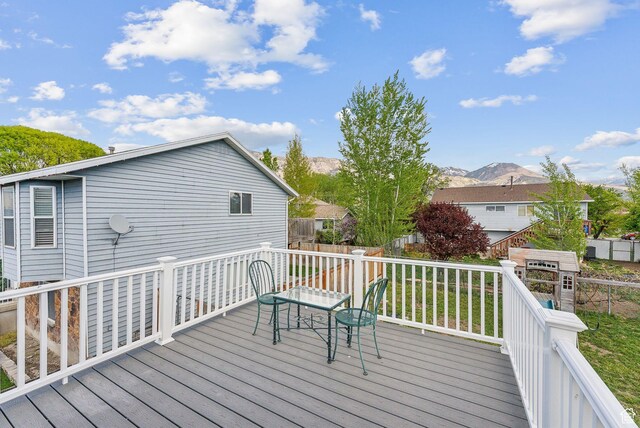 668 N 1370 W, Pleasant Grove, UT 84062 - wooden terrace featuring fence and a mountain view