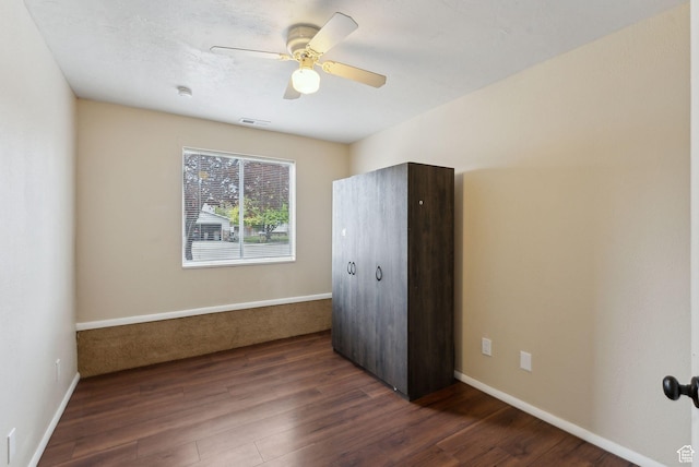 668 N 1370 W, Pleasant Grove, UT 84062 - unfurnished bedroom featuring ceiling fan, baseboards, visible vents, and wood finished floors