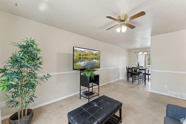 668 N 1370 W, Pleasant Grove, UT 84062 - sitting room with visible vents, baseboards, and ceiling fan with notable chandelier