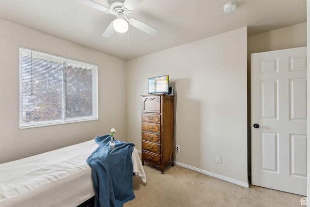 668 N 1370 W, Pleasant Grove, UT 84062 - bedroom with light colored carpet, baseboards, and ceiling fan