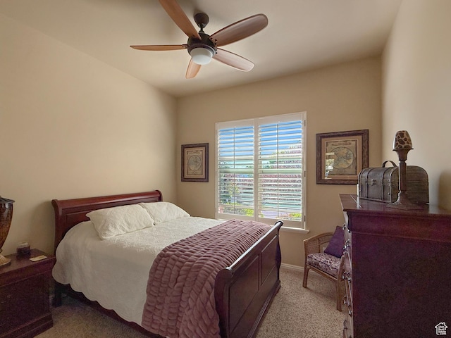 4116 N 800 W, Pleasant View, UT 84414 - bedroom with baseboards, a ceiling fan, and light colored carpet
