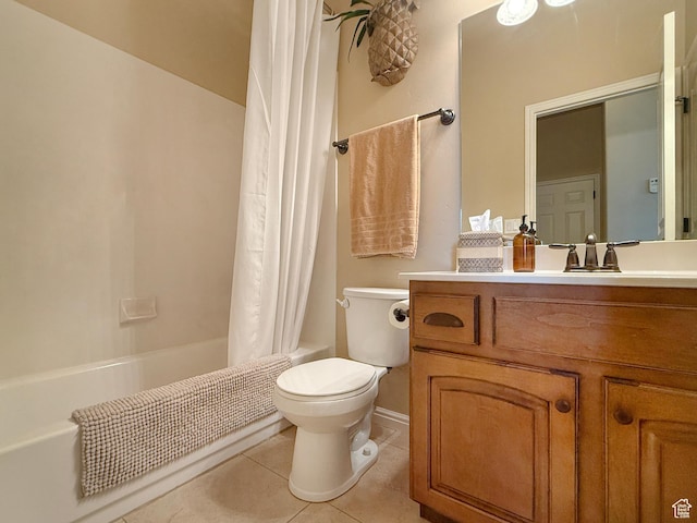 4116 N 800 W, Pleasant View, UT 84414 - bathroom featuring shower / bath combo, tile patterned flooring, vanity, toilet, and baseboards