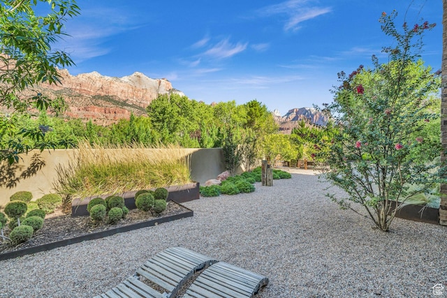 view of home's community featuring a mountain view and a patio