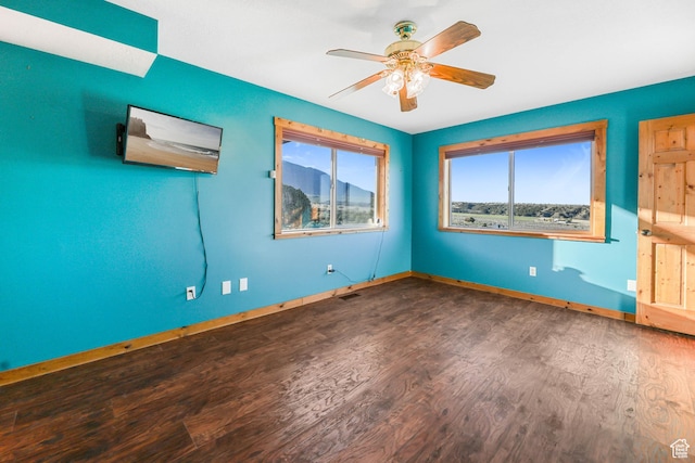 609 E 900 S, Stockton, UT 84071 - unfurnished room with a ceiling fan, baseboards, visible vents, and wood finished floors