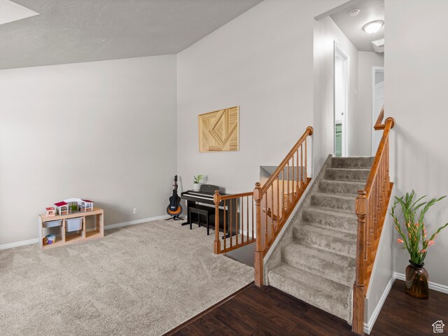 3855 W Elwood Way S, West Jordan, UT 84088 - staircase featuring baseboards and wood finished floors