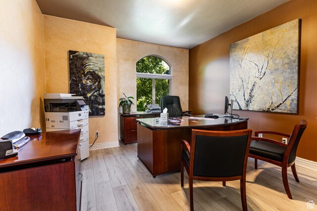 398 S Lofty Ln E, North Salt Lake, UT 84054 - office with baseboards and light wood-style flooring