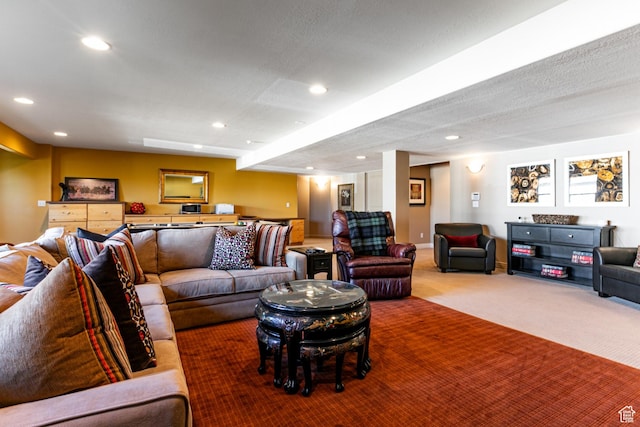 398 S Lofty Ln E, North Salt Lake, UT 84054 - living room with carpet floors and recessed lighting