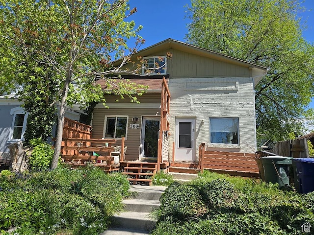 567 S 800 E, Salt Lake City, UT 84102 - view of front of property with fence and a wooden deck