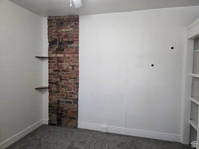 567 S 800 E, Salt Lake City, UT 84102 - unfurnished room with dark carpet, baseboards, and a ceiling fan