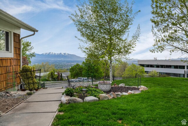 3273 E Bernada Dr, Salt Lake City, UT 84124 - view of yard with fence and a mountain view