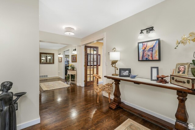 3273 E Bernada Dr, Salt Lake City, UT 84124 - entrance foyer with visible vents, baseboards, and wood finished floors