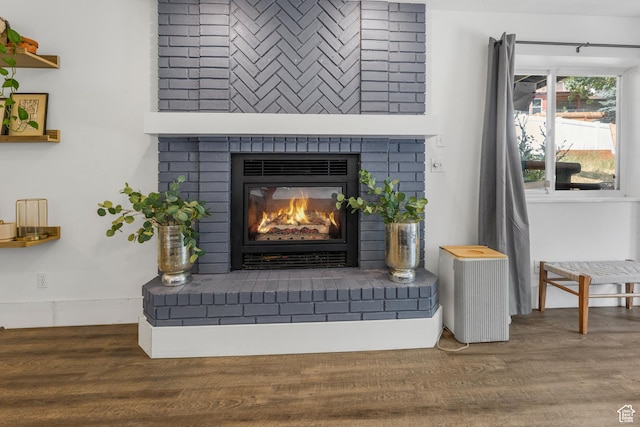 531 E Valley Dr, Heber City, UT 84032 - room details featuring a brick fireplace and wood finished floors