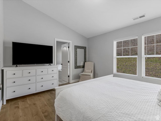 14768 S Deer Park Ln E, Draper Ut Cnty, UT 84020 - bedroom featuring lofted ceiling, wood finished floors, and visible vents
