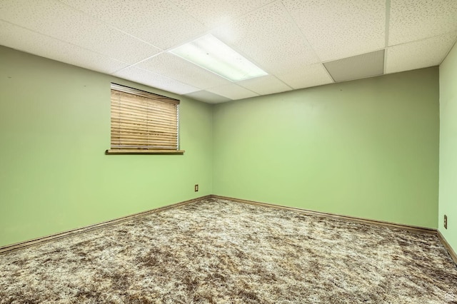 4758 S Mocha Dr W, Taylorsville, UT 84129 - spare room featuring carpet floors, baseboards, and a drop ceiling