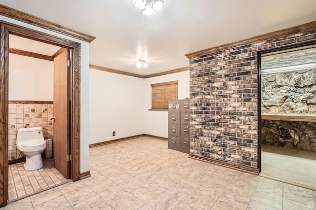 4758 S Mocha Dr W, Taylorsville, UT 84129 - interior space with ornamental molding and light tile patterned floors