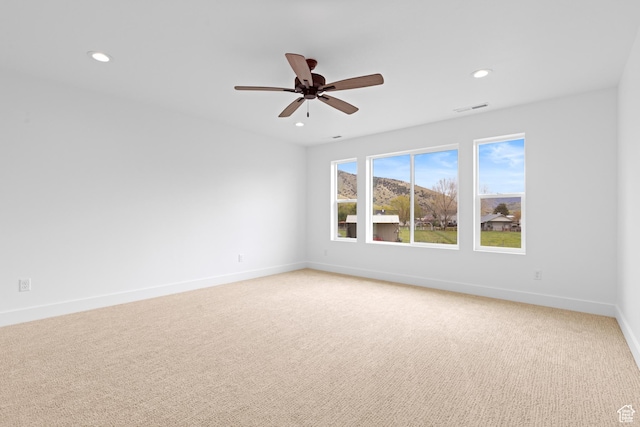 544 N 350 W Unit 7R, Morgan, UT 84050 - unfurnished room with light carpet, recessed lighting, baseboards, and a ceiling fan