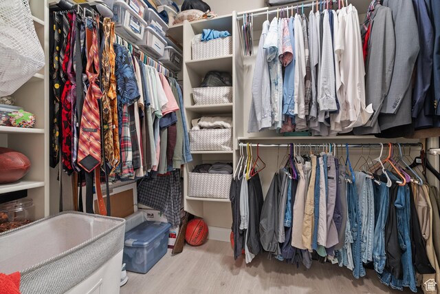 spacious closet featuring wood finished floors