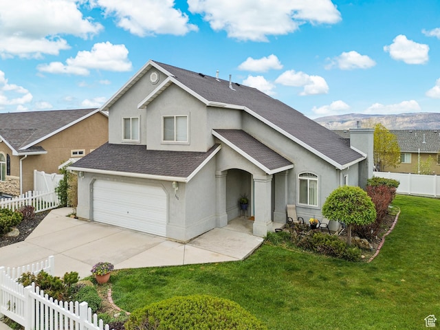 660 S 60 E, Ephraim, UT 84627 - traditional-style home featuring fence private yard, a shingled roof, a front lawn, and stucco siding