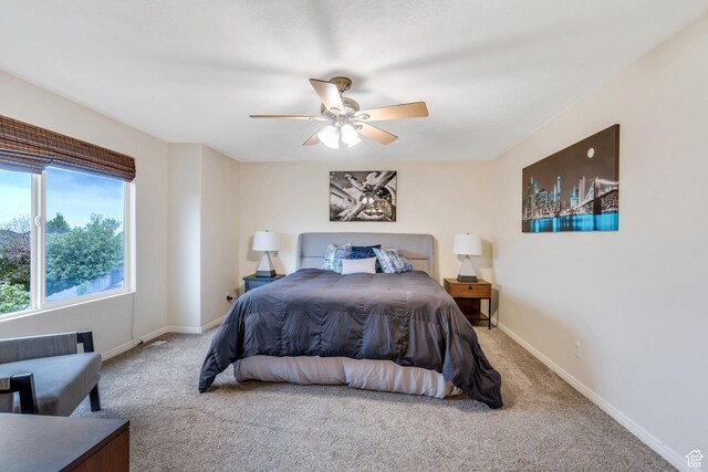 7812 N Crestwood Cir, Eagle Mountain, UT 84005 - bedroom featuring carpet, baseboards, and a ceiling fan