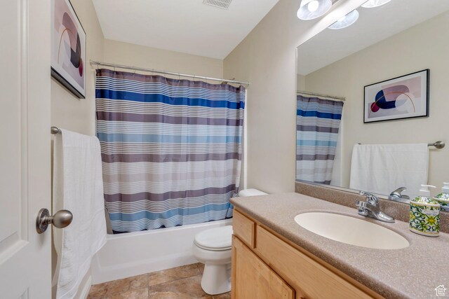 7812 N Crestwood Cir, Eagle Mountain, UT 84005 - bathroom featuring toilet, vanity, and shower / bath combination with curtain