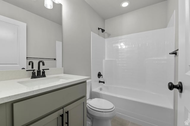 6636 W Spring Snow Ln, Herriman, UT 84096 - bathroom featuring vanity, shower / tub combination, and tile patterned flooring