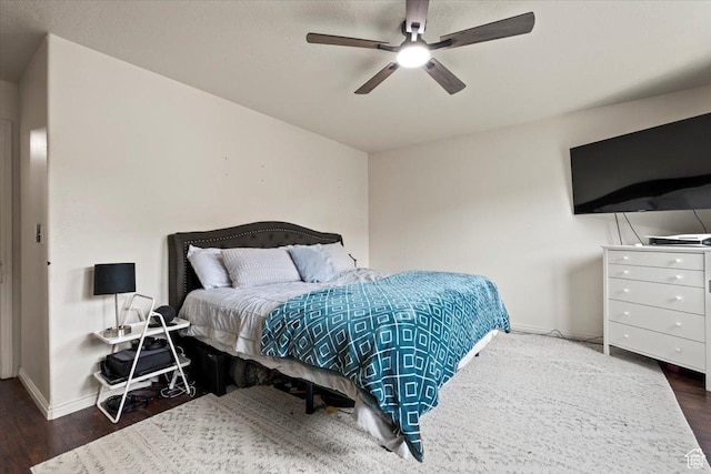 2099 E Hickock Way, Eagle Mountain, UT 84005 - bedroom with baseboards, wood finished floors, and ceiling fan