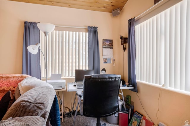 786 W Carter Dr, Pine Valley, UT 84781 - home office featuring wood ceiling and a wealth of natural light