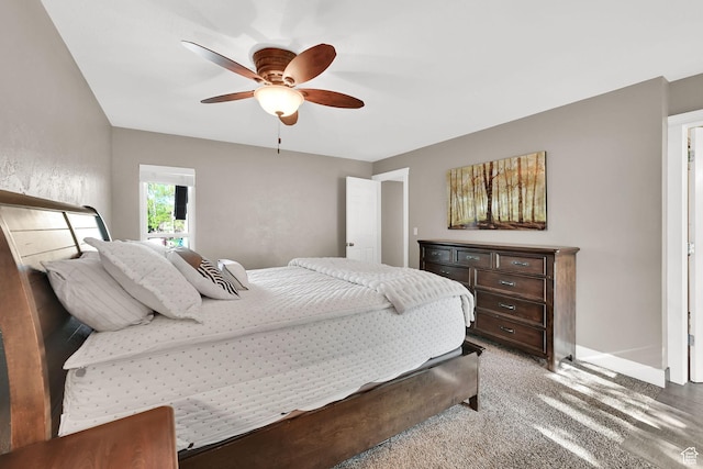 2974 N 1375 E, North Ogden, UT 84414 - bedroom featuring baseboards, a ceiling fan, and light carpet