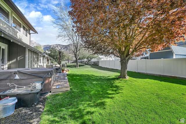 2974 N 1375 E, North Ogden, UT 84414 - view of yard featuring a mountain view and a fenced backyard