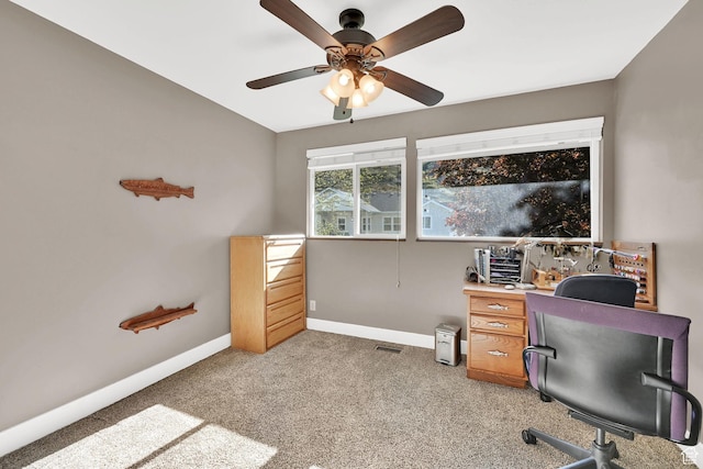2974 N 1375 E, North Ogden, UT 84414 - office space with baseboards, a ceiling fan, and light colored carpet