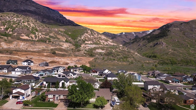 2974 N 1375 E, North Ogden, UT 84414 - aerial view at dusk with a mountain view and a residential view