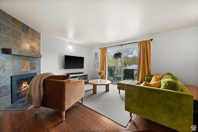 229 N B St Unit 4, Salt Lake City, UT 84103 - living area featuring a fireplace and hardwood / wood-style flooring