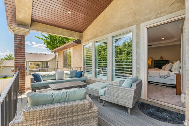 10921 S Renengade View Ln W, South Jordan, UT 84095 - wooden deck featuring outdoor lounge area