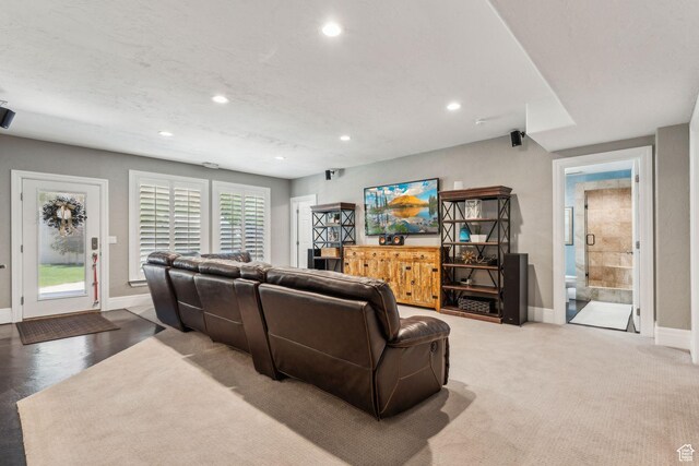 10921 S Renengade View Ln W, South Jordan, UT 84095 - living area featuring baseboards and recessed lighting