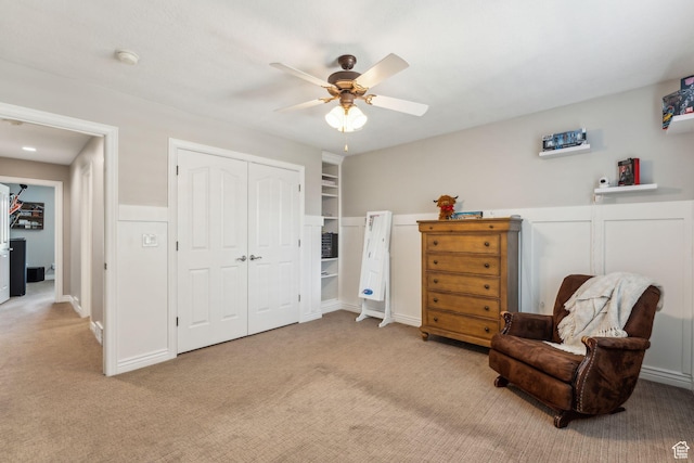 10921 S Renengade View Ln W, South Jordan, UT 84095 - sitting room with light colored carpet and ceiling fan
