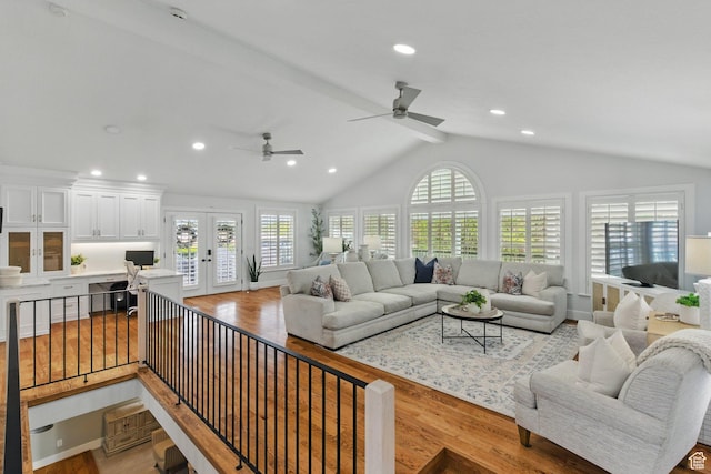 15 S 300 E, Payson, UT 84651 - living room with plenty of natural light, wood finished floors, and french doors