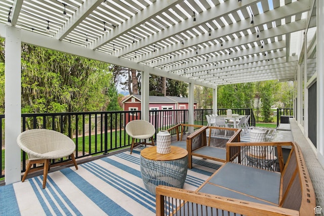 15 S 300 E, Payson, UT 84651 - wooden terrace with a pergola and outdoor dining area