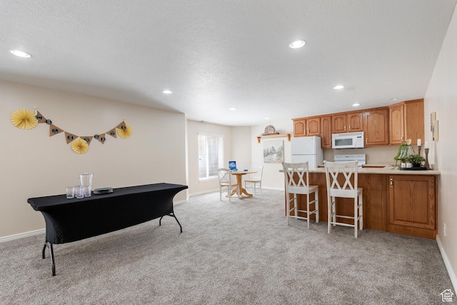 1139 Grainery Cv, Riverton, UT 84065 - interior space with recessed lighting, baseboards, light carpet, and a textured ceiling