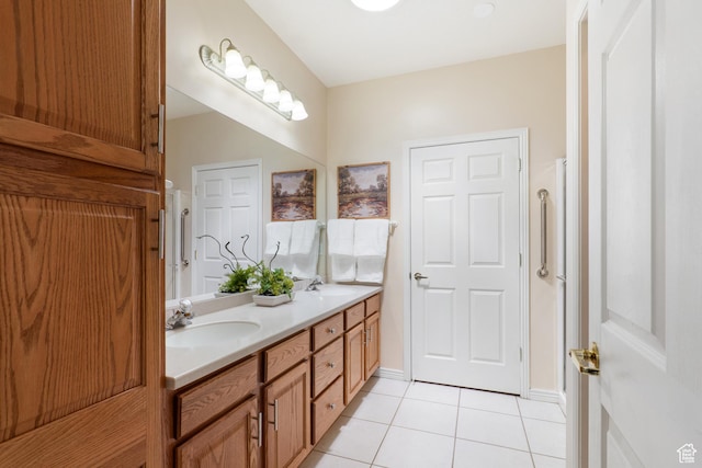1139 Grainery Cv, Riverton, UT 84065 - bathroom featuring tile patterned flooring, a sink, and double vanity